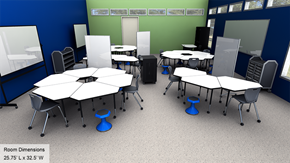 Elementary Collaborative Classroom with Tables - Overall View